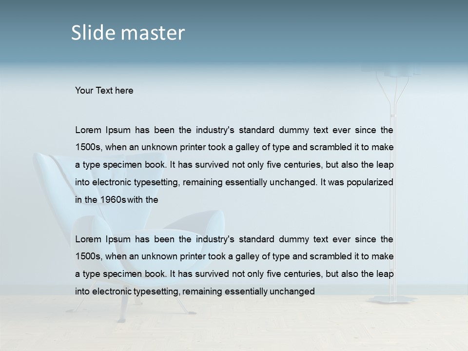 Architecture Couch Blue PowerPoint Template