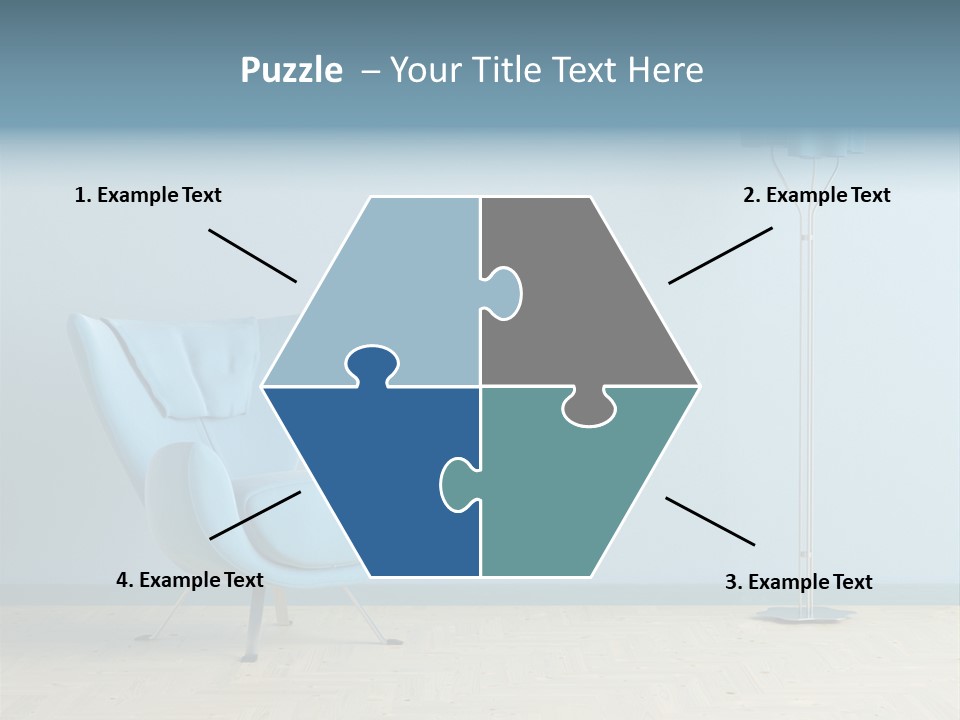 Architecture Couch Blue PowerPoint Template