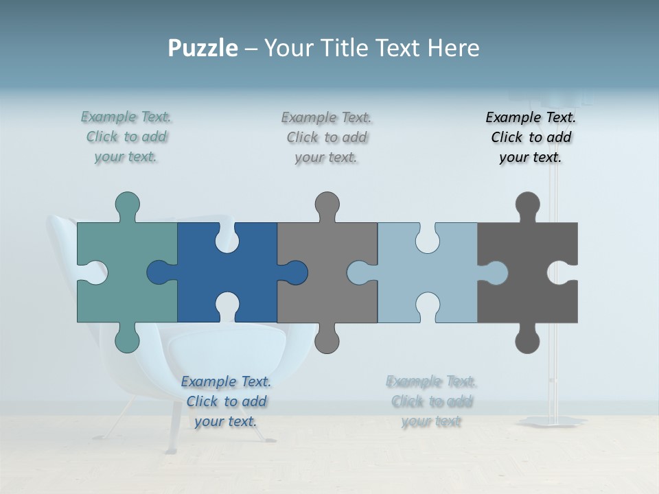 Architecture Couch Blue PowerPoint Template