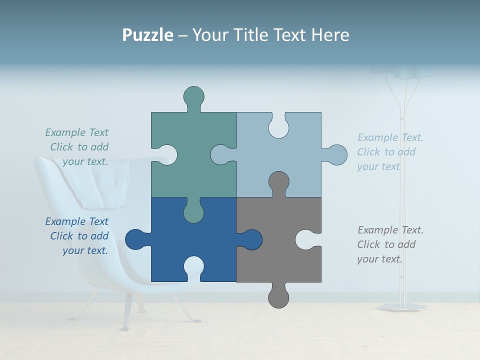 Architecture Couch Blue PowerPoint Template