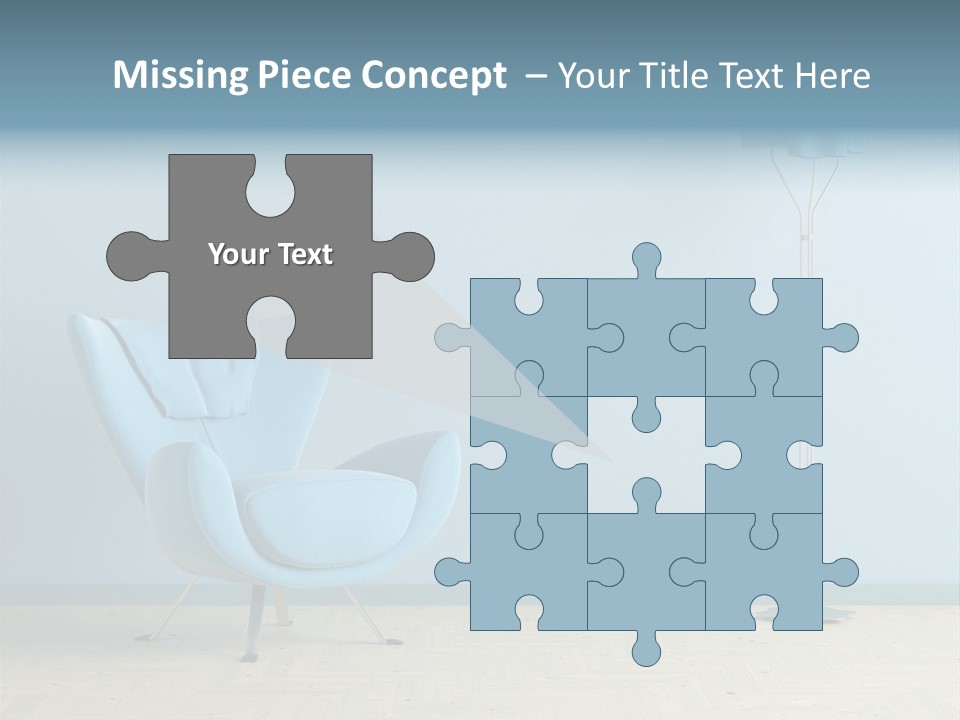 Architecture Couch Blue PowerPoint Template