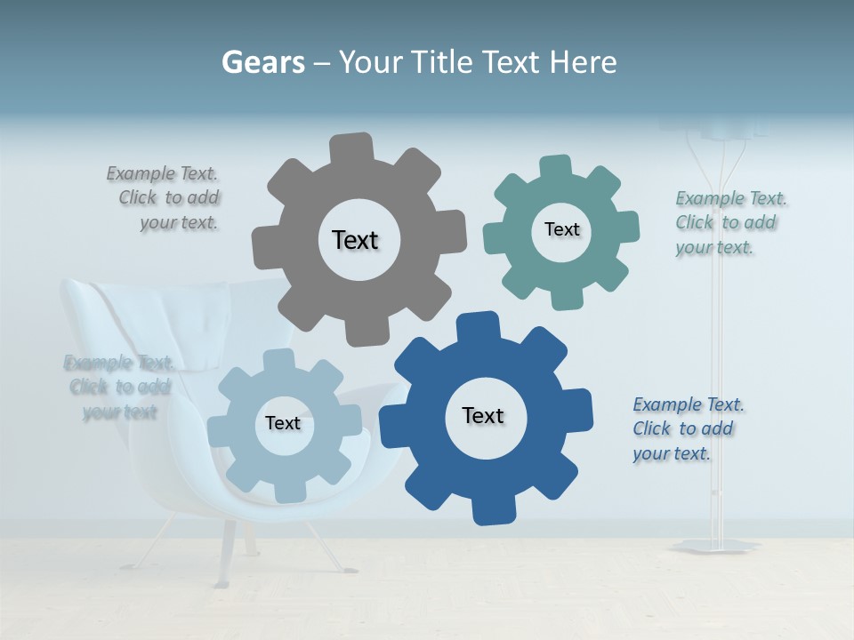 Architecture Couch Blue PowerPoint Template