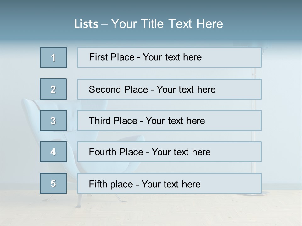 Architecture Couch Blue PowerPoint Template