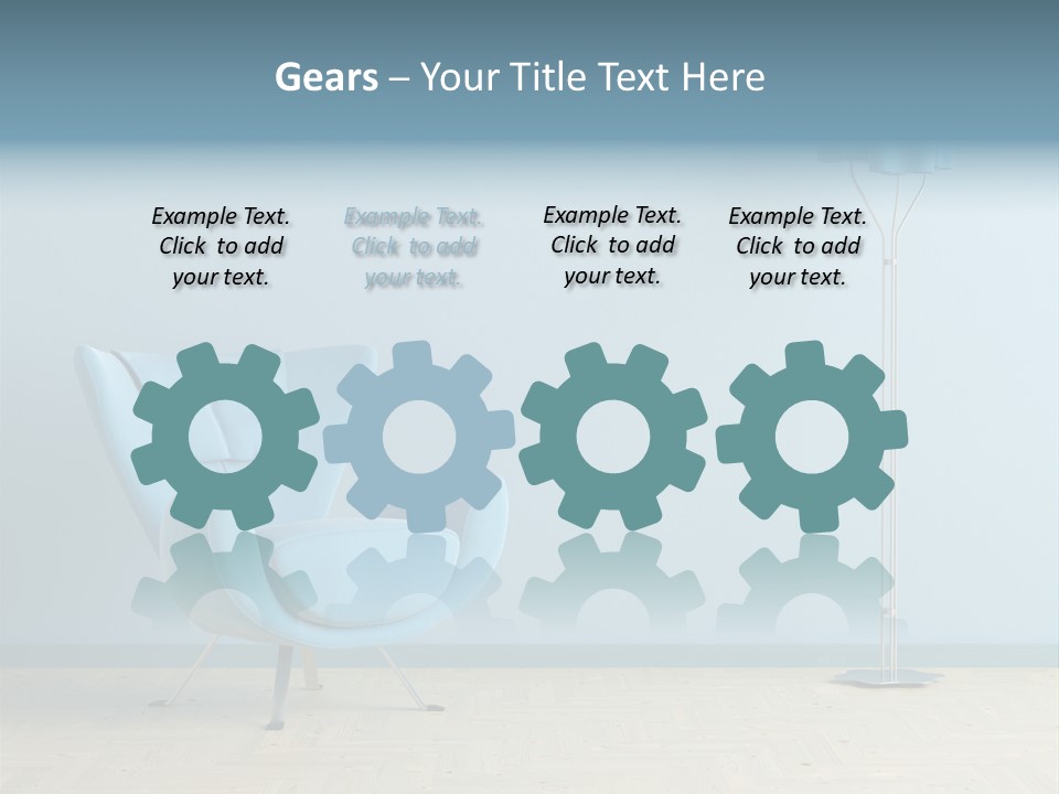 Architecture Couch Blue PowerPoint Template