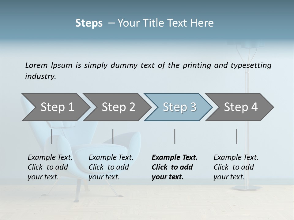 Architecture Couch Blue PowerPoint Template