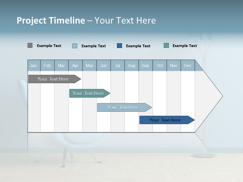 Architecture Couch Blue PowerPoint Template