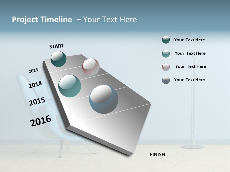 Architecture Couch Blue PowerPoint Template