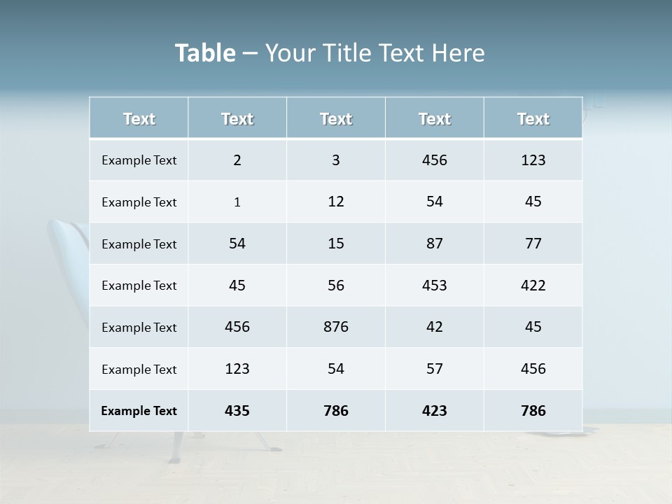 Architecture Couch Blue PowerPoint Template