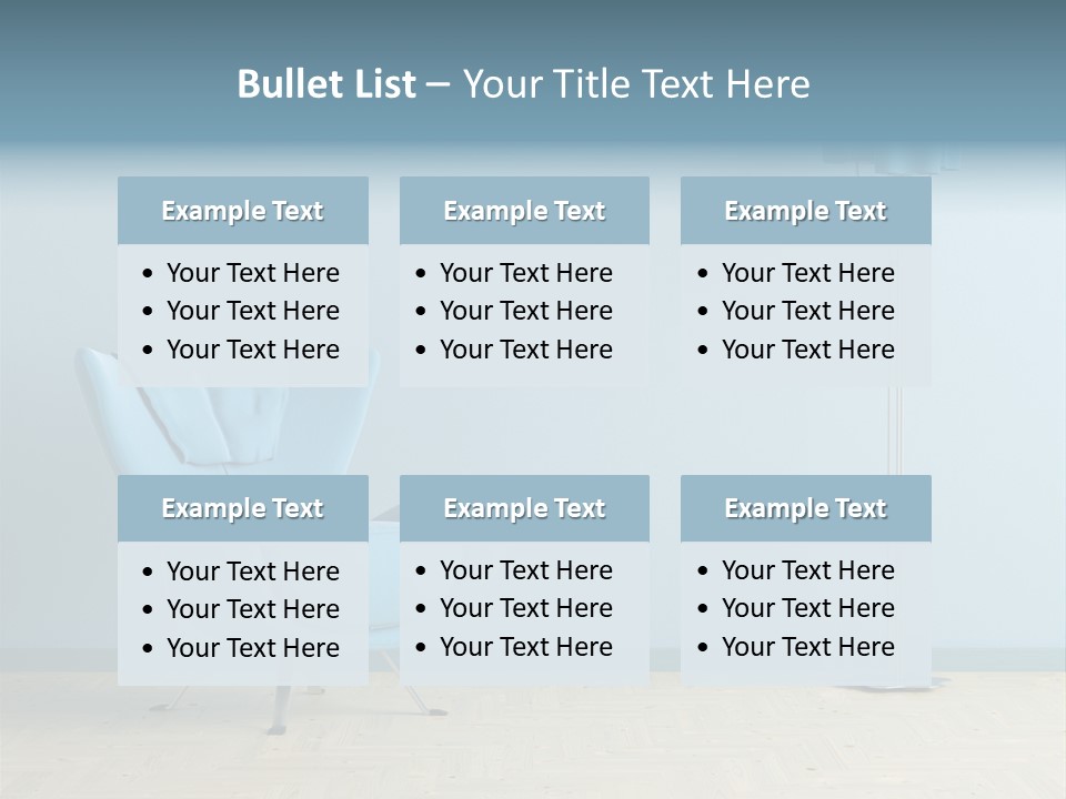Architecture Couch Blue PowerPoint Template