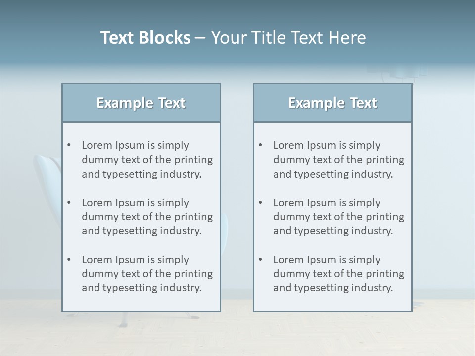 Architecture Couch Blue PowerPoint Template