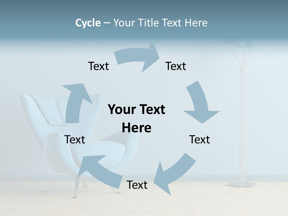 Architecture Couch Blue PowerPoint Template