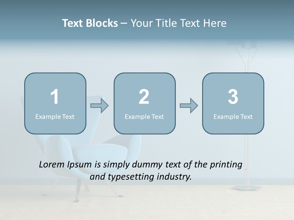 Architecture Couch Blue PowerPoint Template