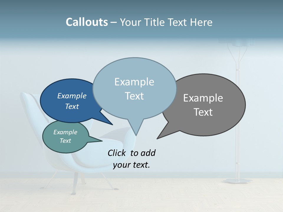 Architecture Couch Blue PowerPoint Template