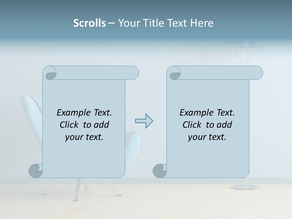 Architecture Couch Blue PowerPoint Template