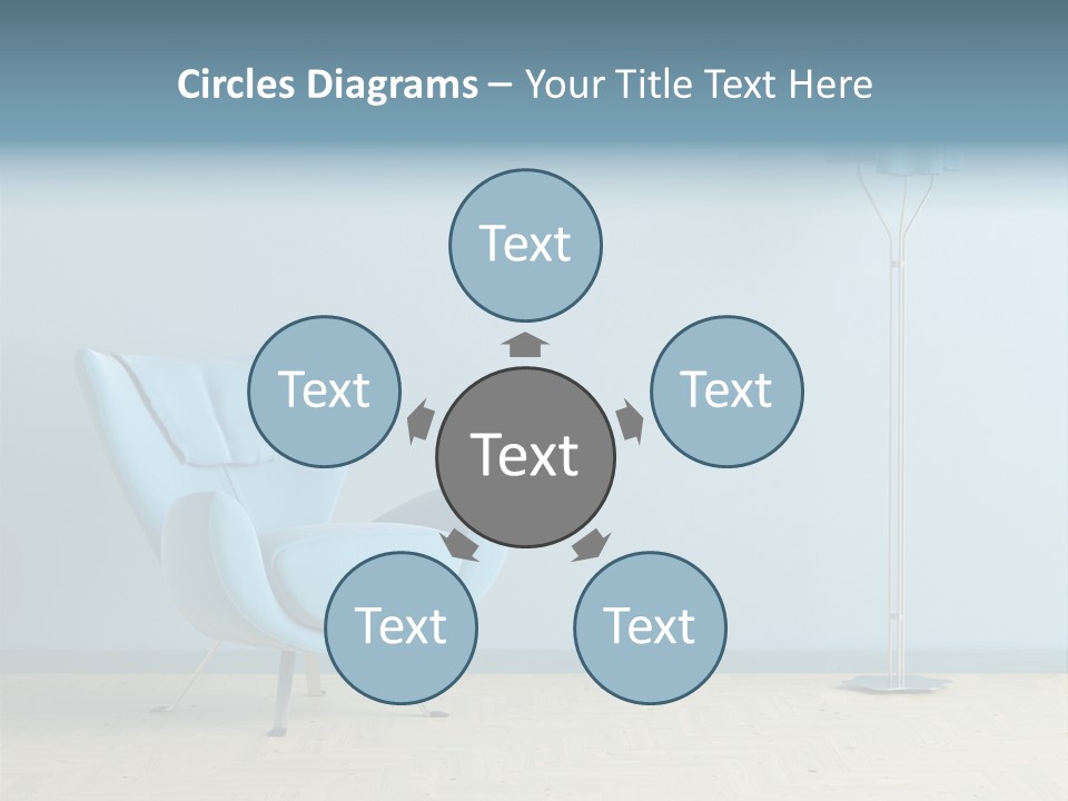 Architecture Couch Blue PowerPoint Template