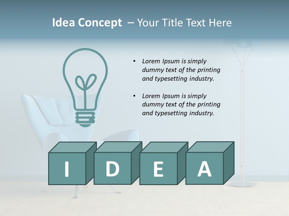 Architecture Couch Blue PowerPoint Template