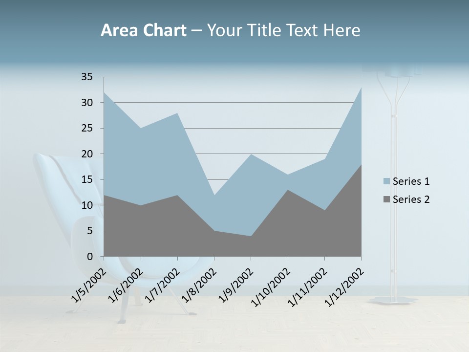 Architecture Couch Blue PowerPoint Template