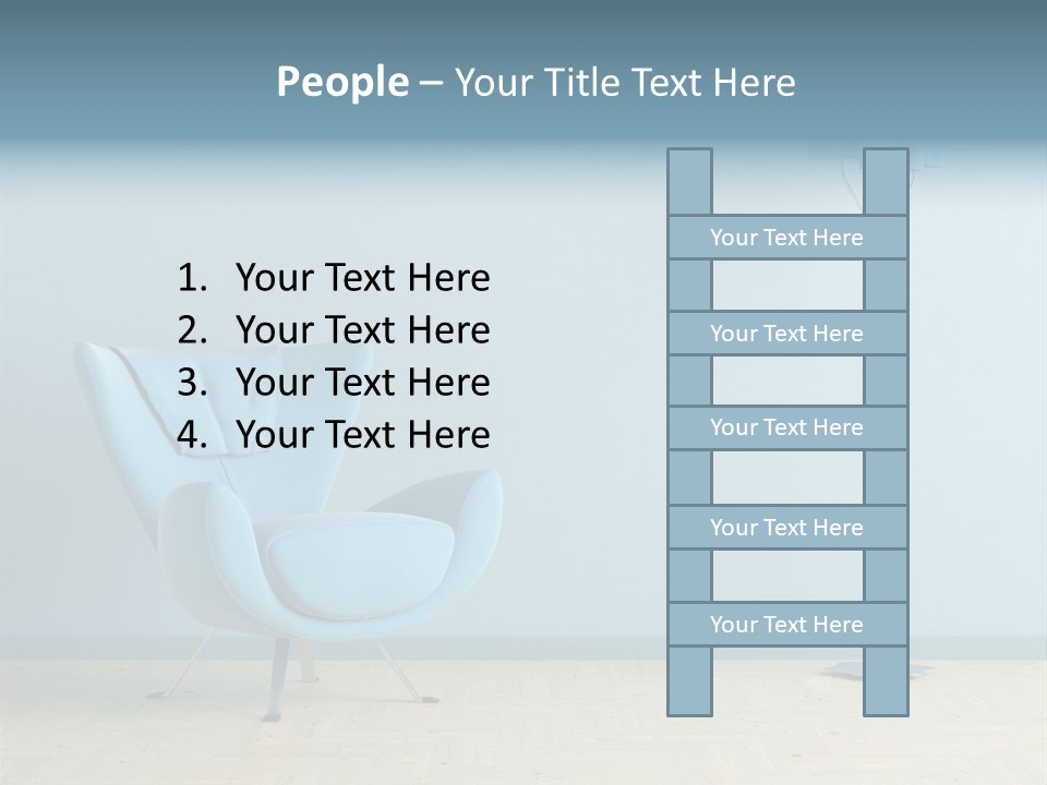 Architecture Couch Blue PowerPoint Template