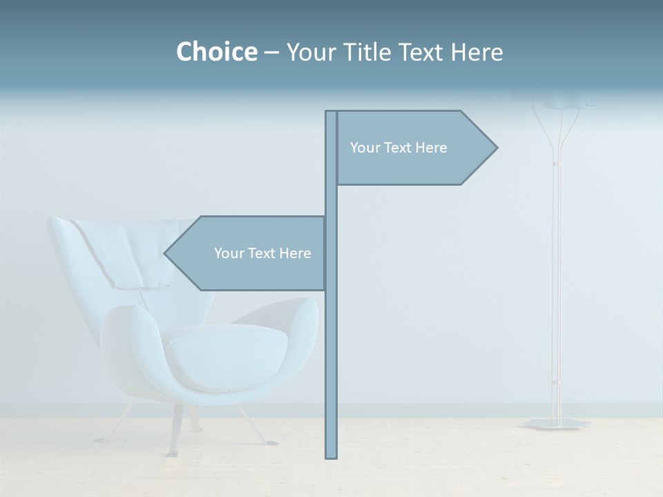 Architecture Couch Blue PowerPoint Template