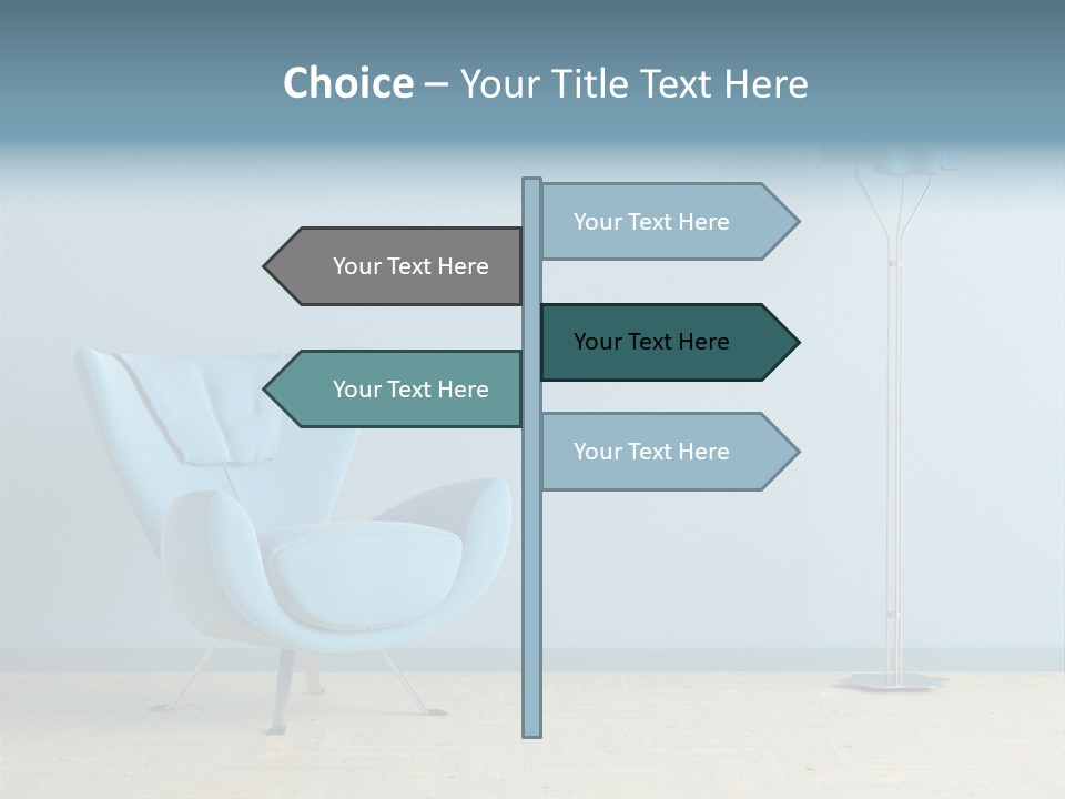 Architecture Couch Blue PowerPoint Template