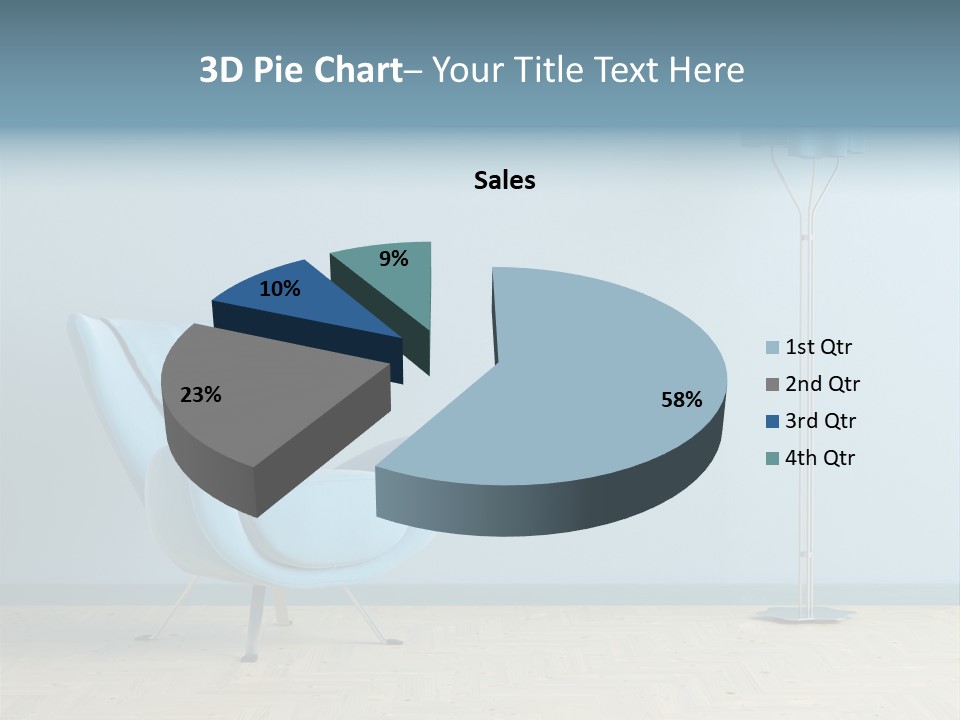 Architecture Couch Blue PowerPoint Template
