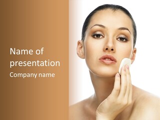 Beauty Closeup Caucasian PowerPoint Template