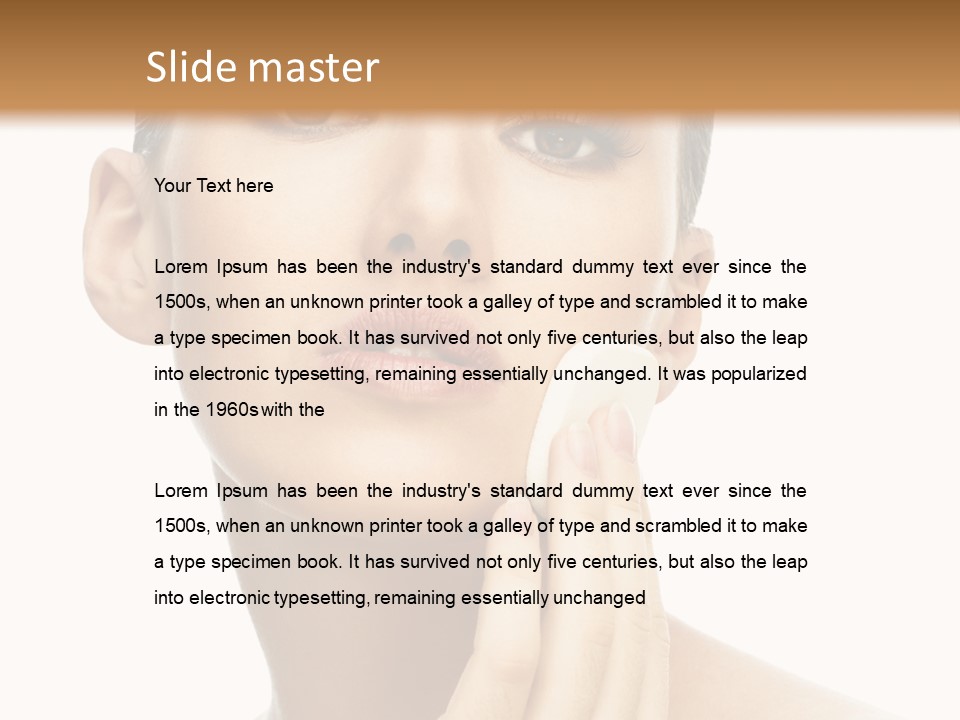 Beauty Closeup Caucasian PowerPoint Template