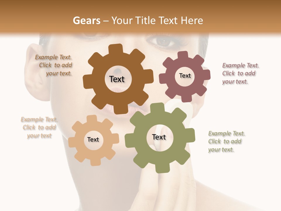 Beauty Closeup Caucasian PowerPoint Template