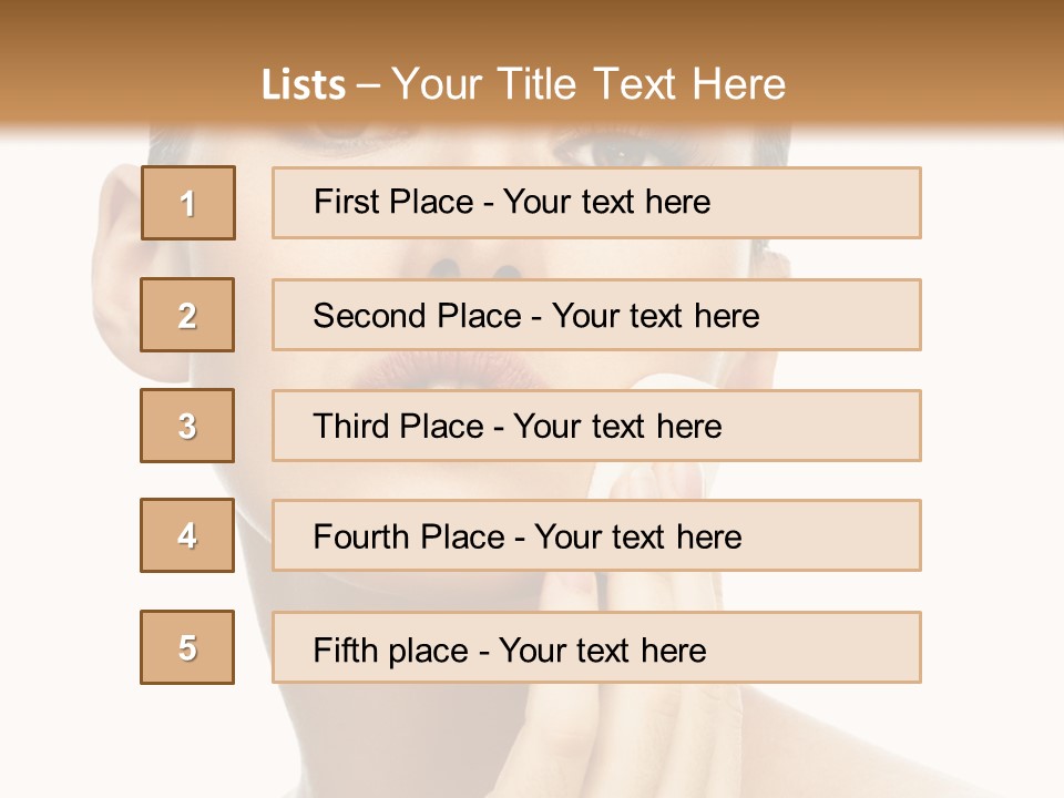 Beauty Closeup Caucasian PowerPoint Template