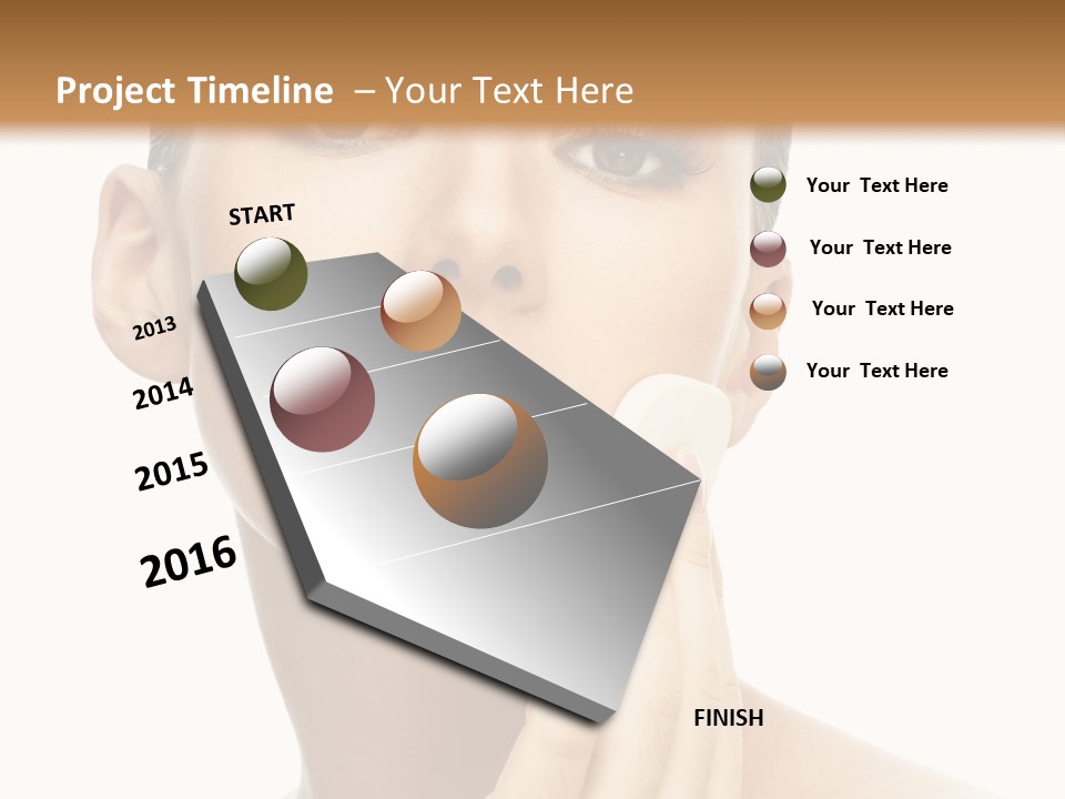 Beauty Closeup Caucasian PowerPoint Template