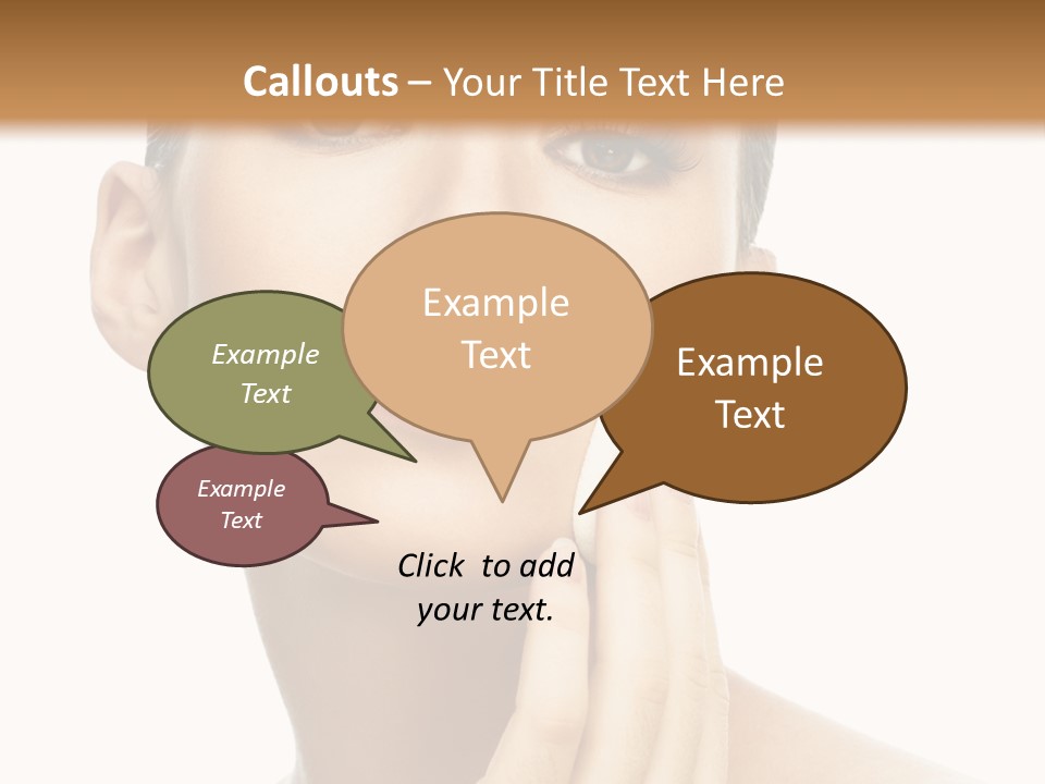 Beauty Closeup Caucasian PowerPoint Template