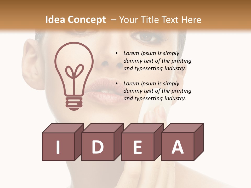 Beauty Closeup Caucasian PowerPoint Template