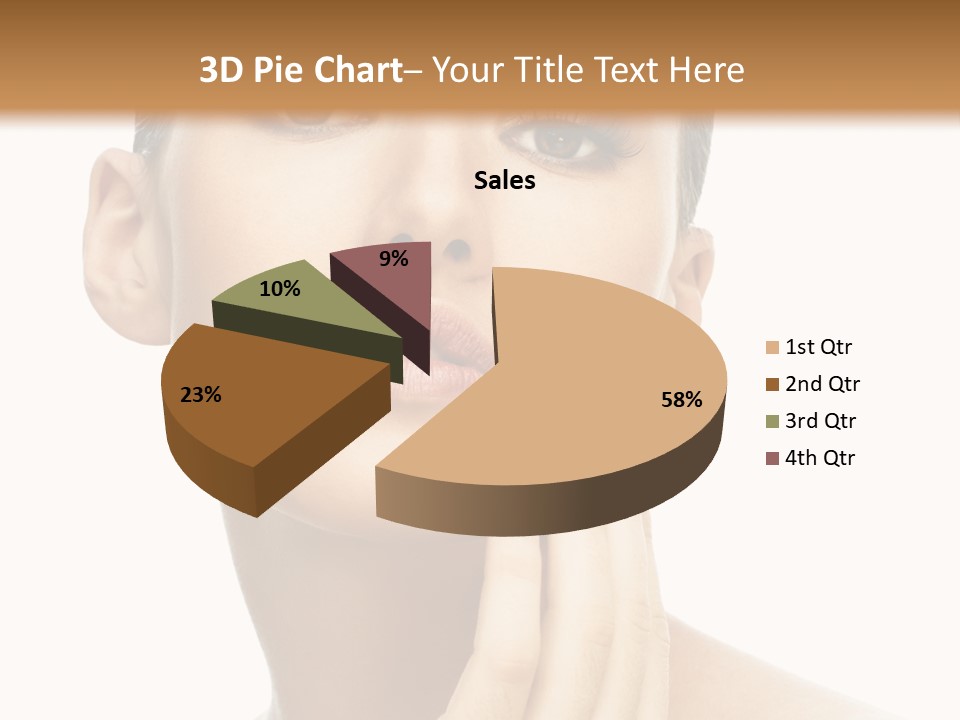 Beauty Closeup Caucasian PowerPoint Template