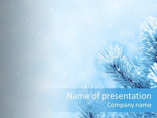 Snow Natural Twig PowerPoint Template