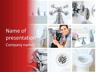 Installing Sink Bath PowerPoint Template