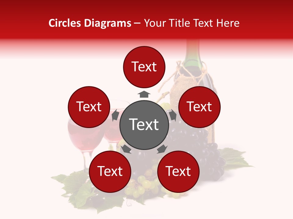 Bunch Grapes Blue PowerPoint Template