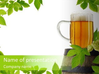 Glass Plant Branch PowerPoint Template
