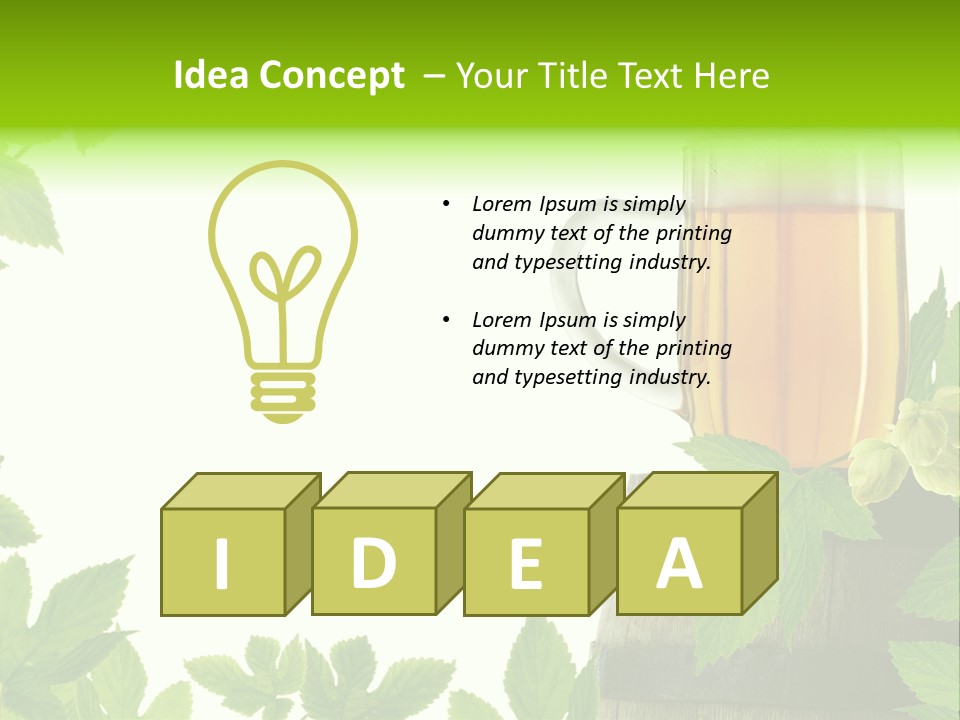 Glass Plant Branch PowerPoint Template