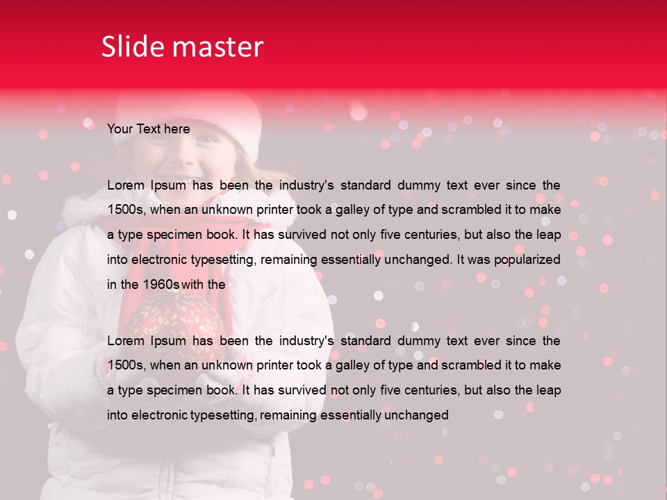 Snowflake Child Happiness PowerPoint Template