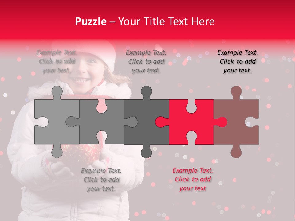 Snowflake Child Happiness PowerPoint Template
