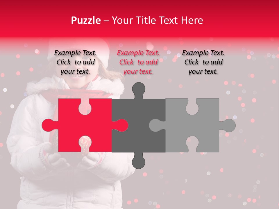 Snowflake Child Happiness PowerPoint Template