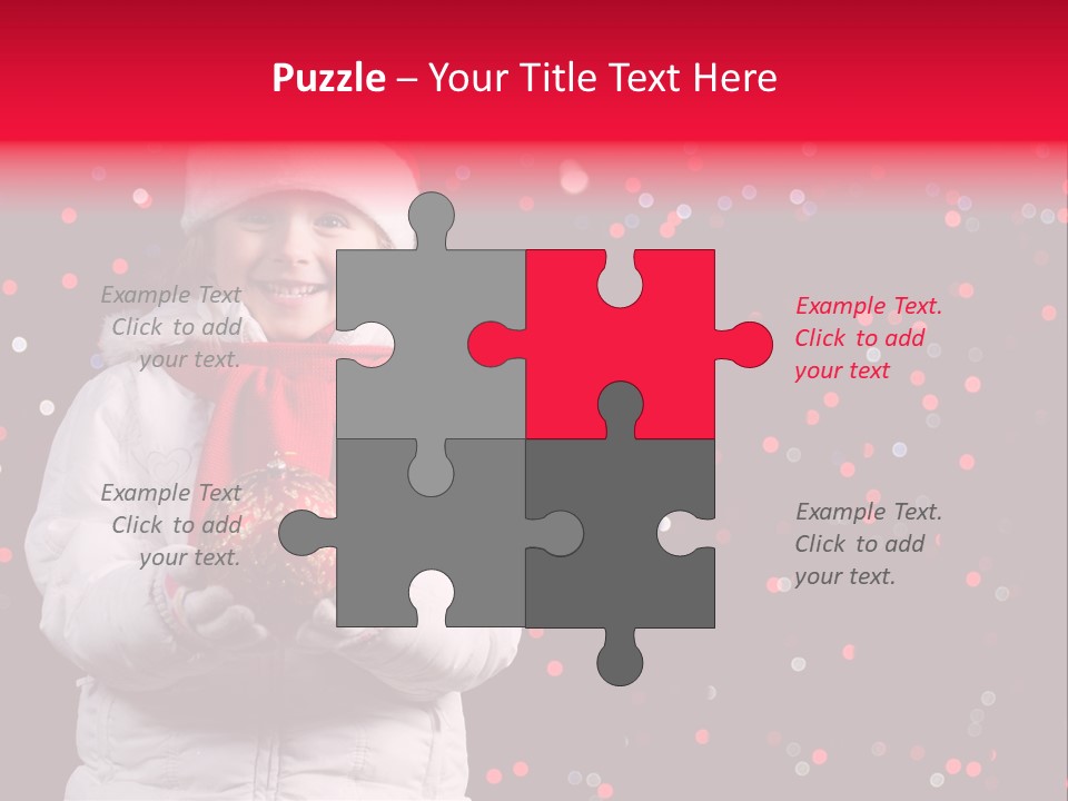 Snowflake Child Happiness PowerPoint Template