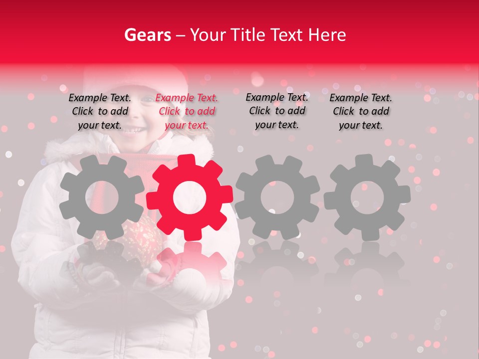 Snowflake Child Happiness PowerPoint Template