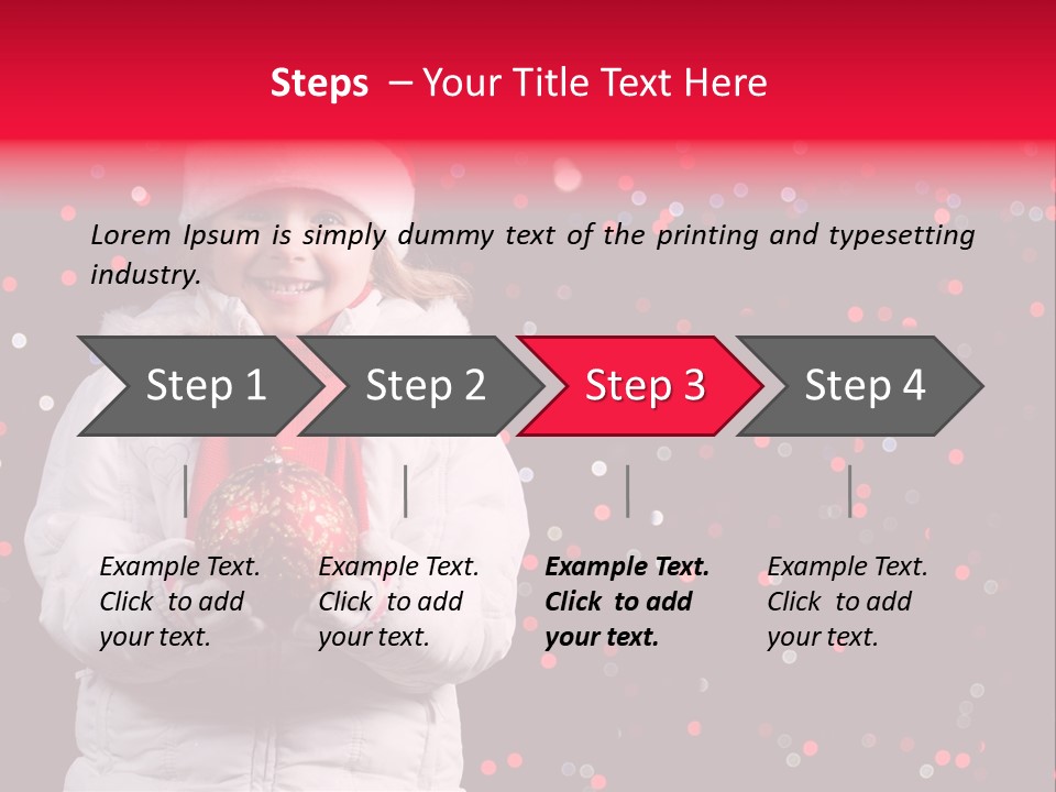 Snowflake Child Happiness PowerPoint Template