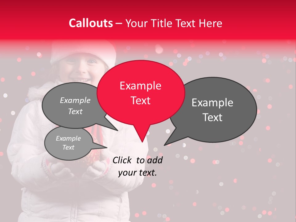 Snowflake Child Happiness PowerPoint Template