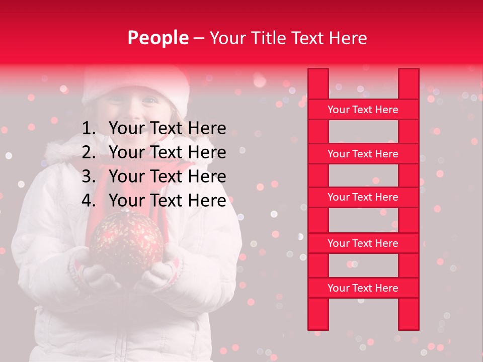 Snowflake Child Happiness PowerPoint Template