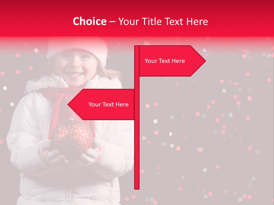 Snowflake Child Happiness PowerPoint Template