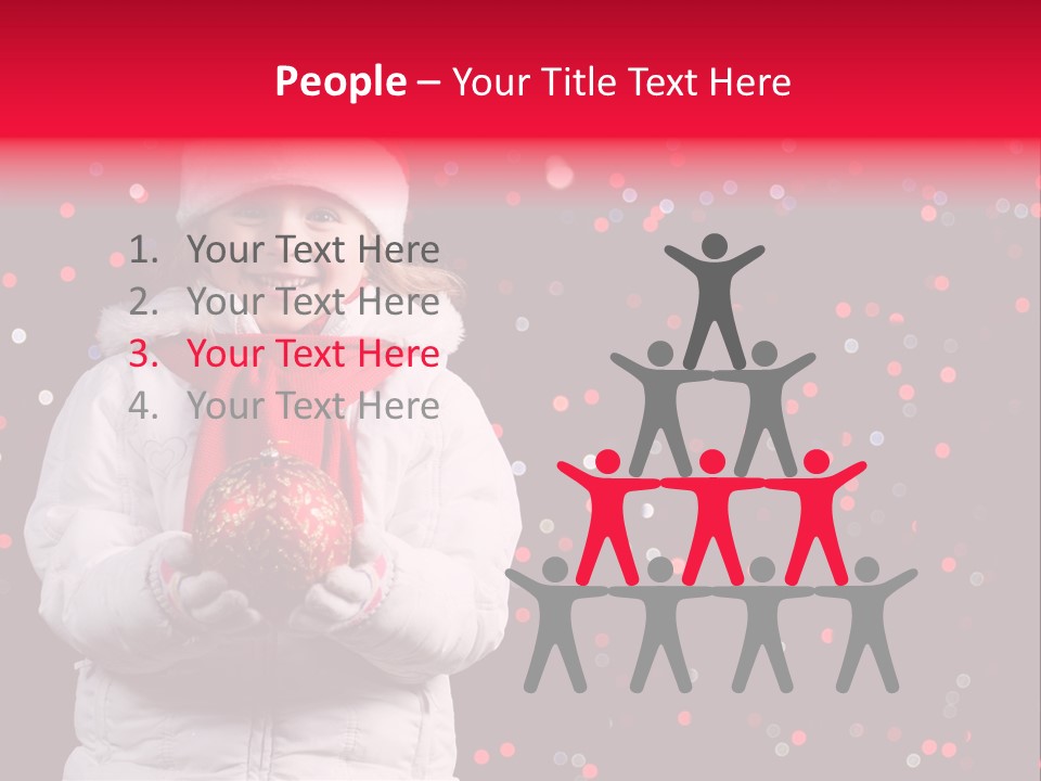 Snowflake Child Happiness PowerPoint Template