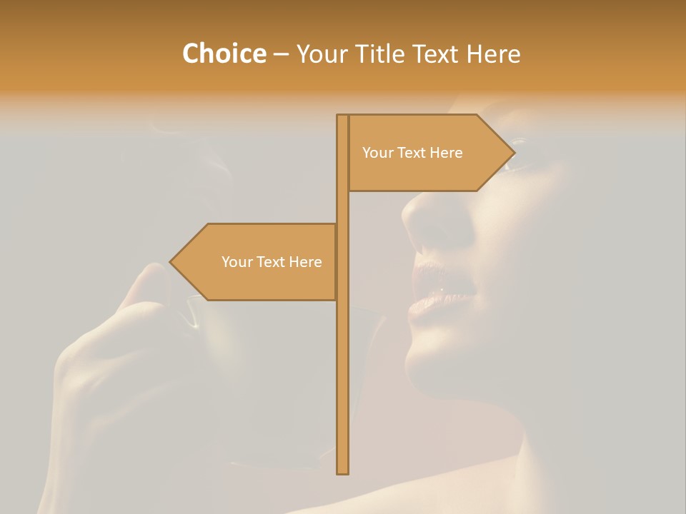 Young Coffee Satisfaction PowerPoint Template