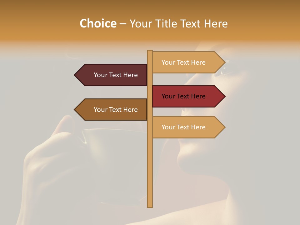Young Coffee Satisfaction PowerPoint Template